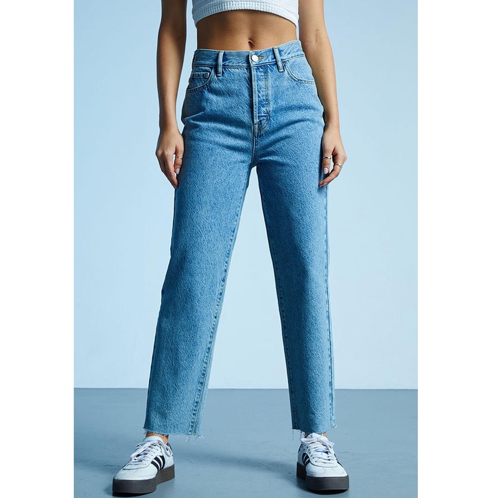 pacsun medium blue high waisted straight leg jeans 🦋✨